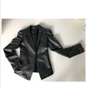 Elizabeth and James Black Leather Blazer/Jacket